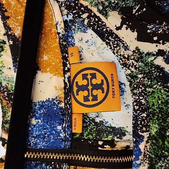 Tory Burch Womens 4 Eileen Silk de Chine Tunic Top Wally Print Stitch Size 14 - Picture 2 of 9